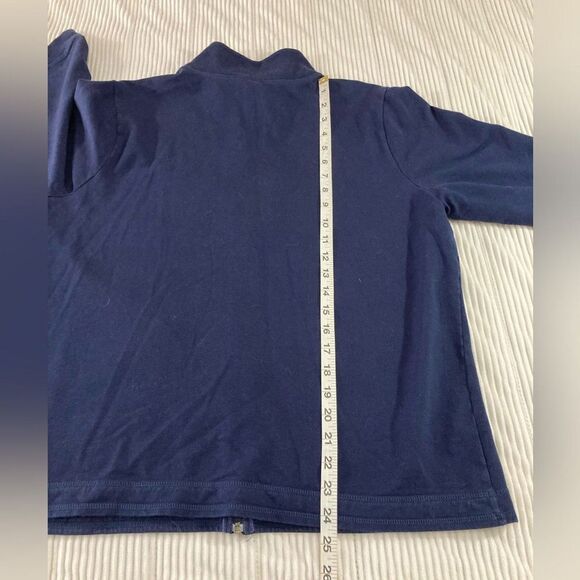 Soma Jacket Women’s XL Blue Floral Terry Cloth 3/4 Sleeve Zip Casual Lightweight - Picture 7 of 7